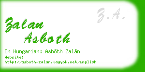zalan asboth business card